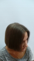  Стрижка модельная (женская), Сушка волос феном с направлением. Без укладочных средств. Короткие, средние волосы,