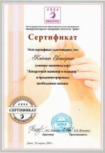 Москва. Международная Академия  «Дива»; «Аппаратный маникюр и педикюр». 2009 год