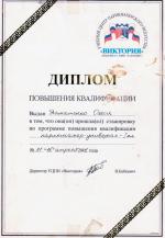 Пятигорск. УЦПИ «Виктория»; Программа повышения квалификации: 